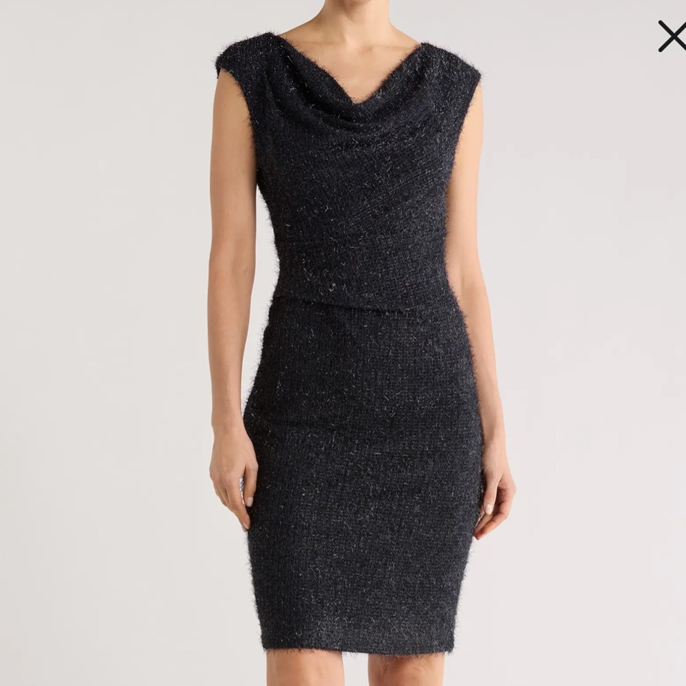 connected apparel Sz 12 Petite Textured Metallic Sheath Dress • NWT!